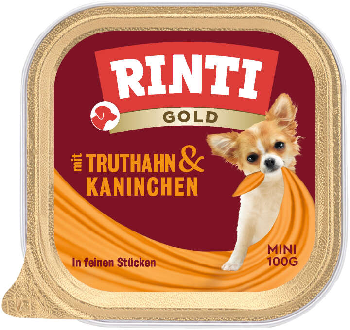 RINTI Hunde-Nassfutter Gold Mini Truthahn+Kaninchen